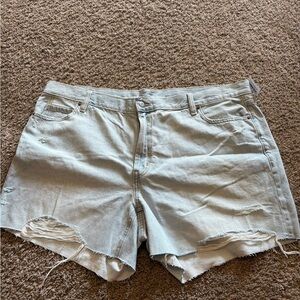 New Old Navy light wash Blue Denim Women Shorts plus size 22 distressed